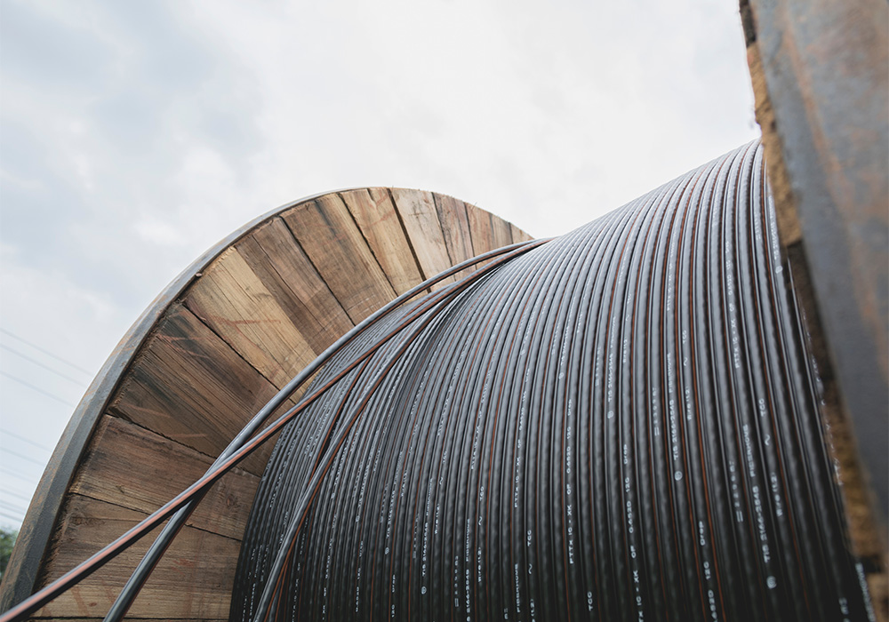 Wire Cable on Wooden Reel