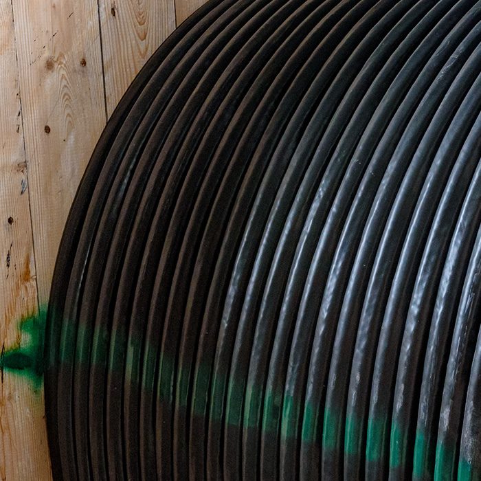 close up wire cable on reel